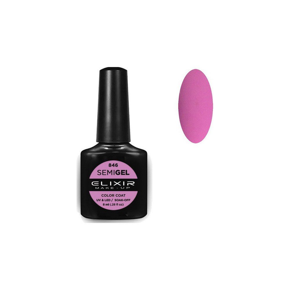 Elixir Make-up Semi Gel Ημιμόνιμο Επαγγελματικό Βερνίκι Νυχιών Νο846 African Violet, 8ml