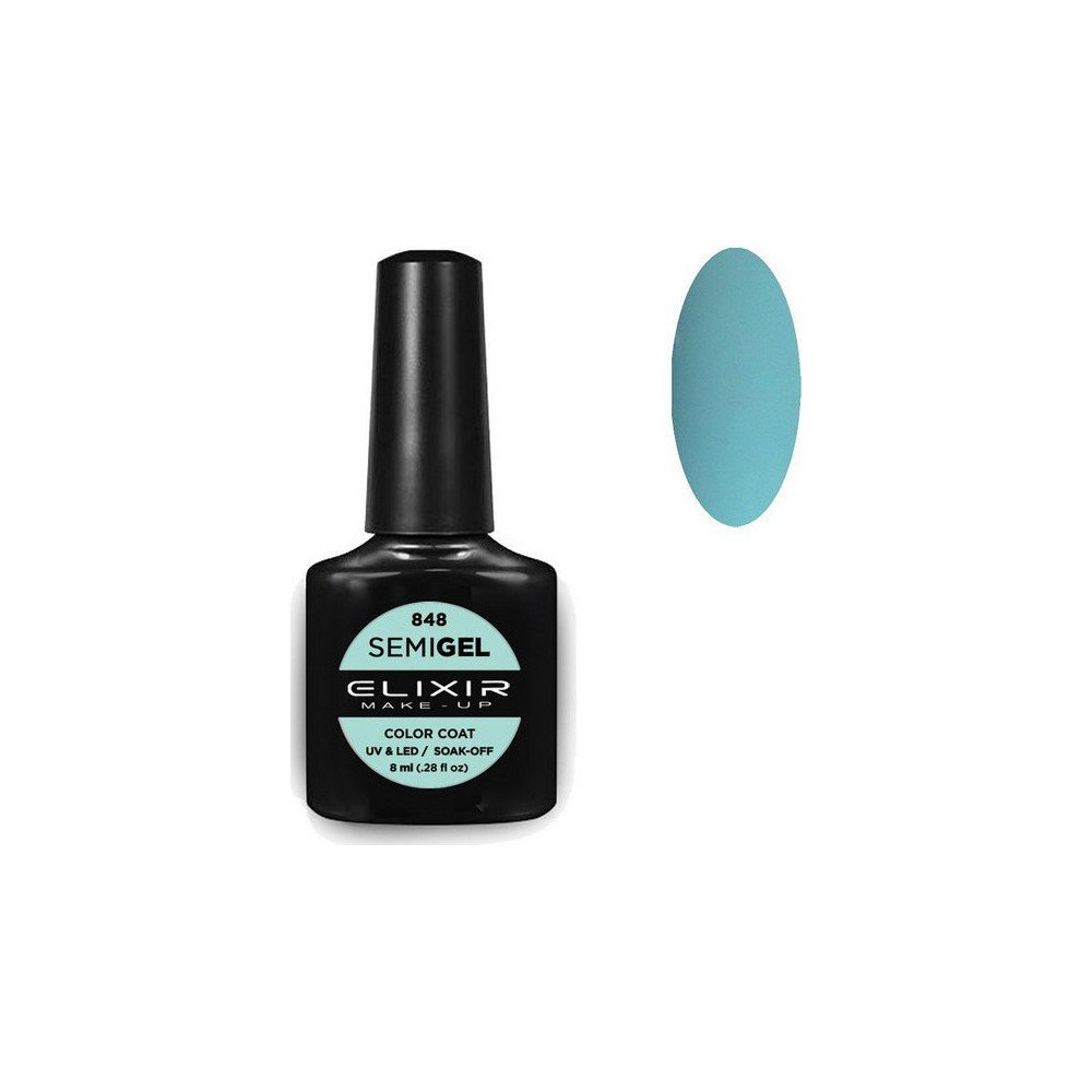 Elixir Make-up Semi Gel Ημιμόνιμο Επαγγελματικό Βερνίκι Νυχιών Νο848 Blizzard Blue, 8ml