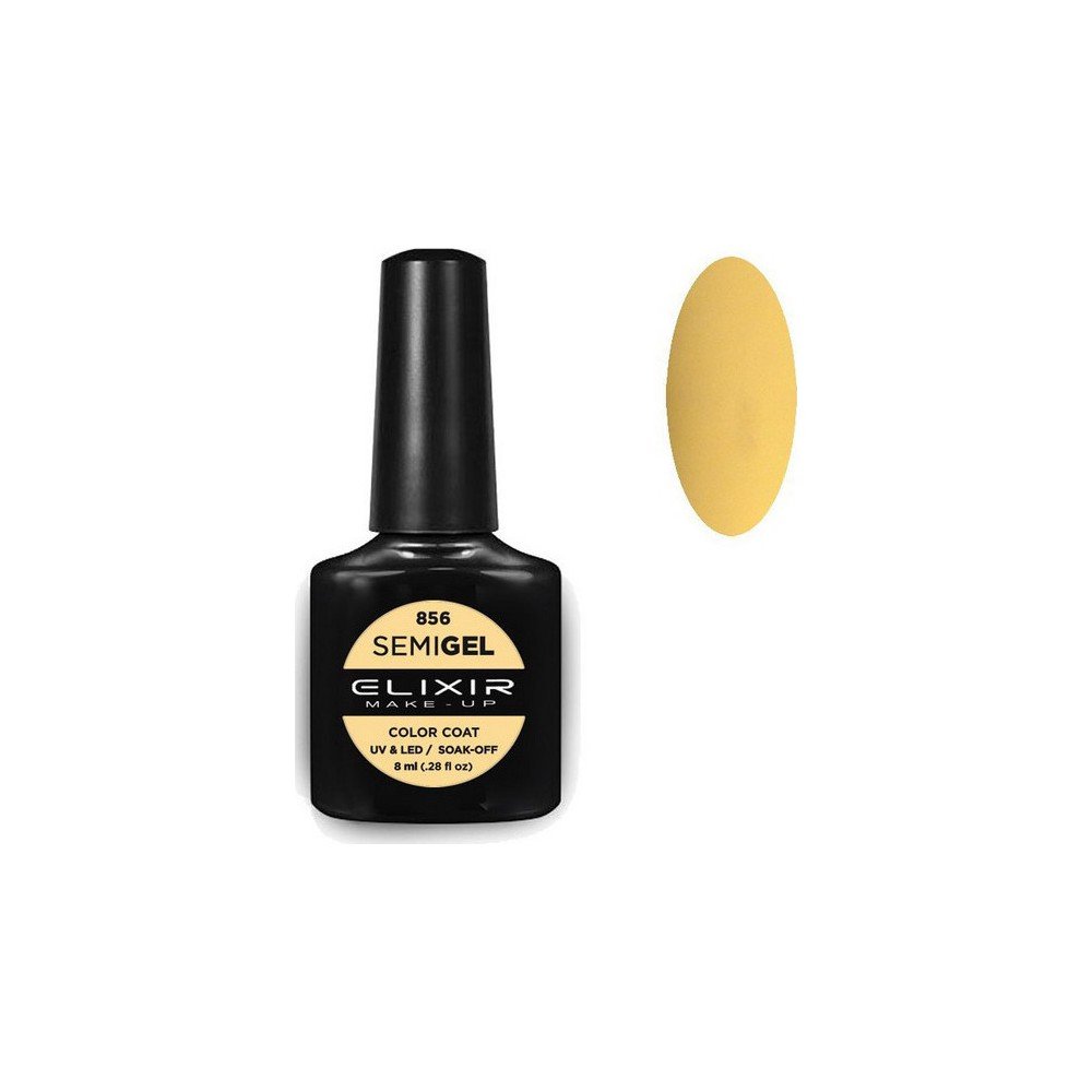 Elixir Make-up Semi Gel Ημιμόνιμο Επαγγελματικό Βερνίκι Νυχιών Νο 856 Mellow Yellow, 8ml