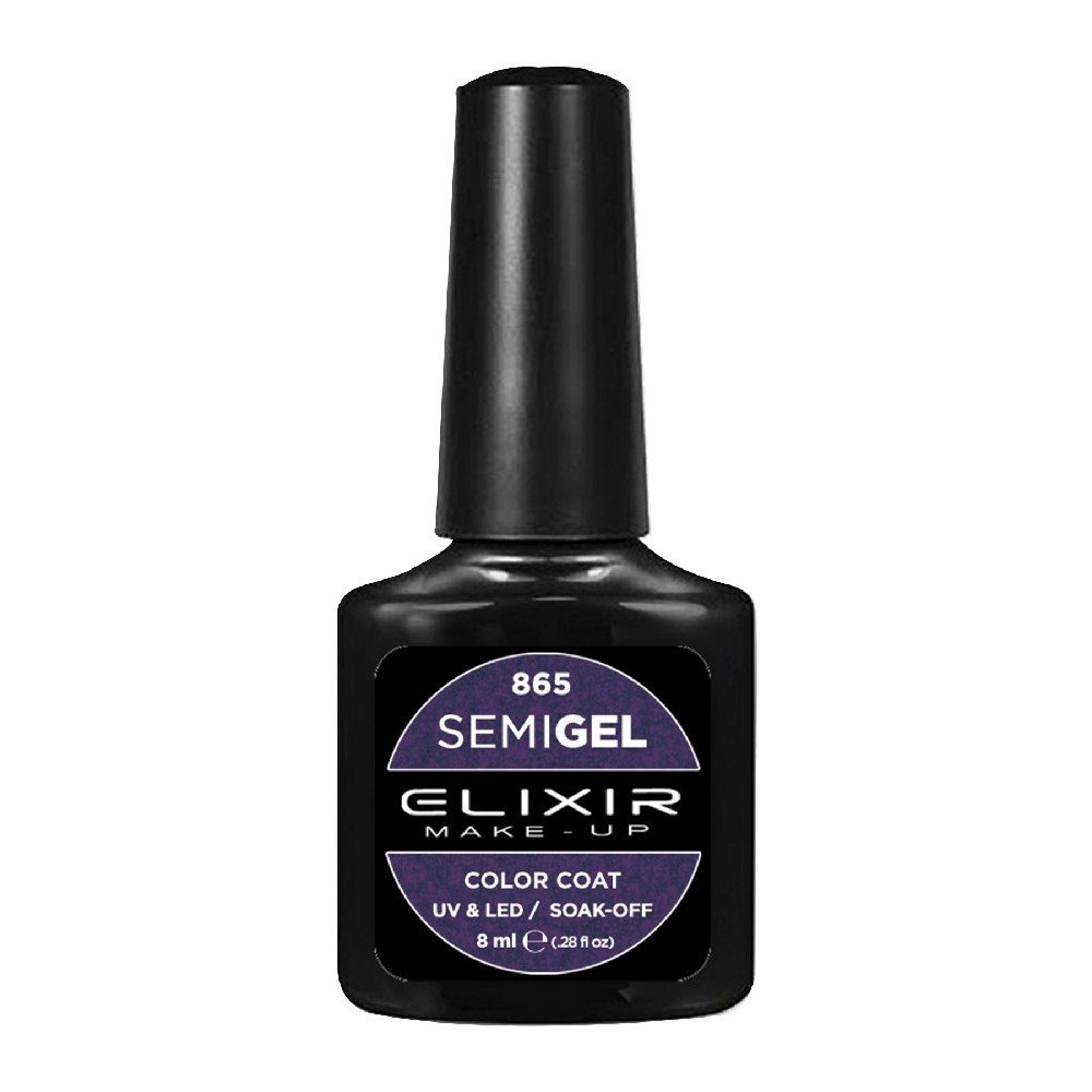 Elixir Make-up Semi Gel Ημιμόνιμο Επαγγελματικό Βερνίκι Νυχιών Νο865 Metallic Japanese Violet, 8ml