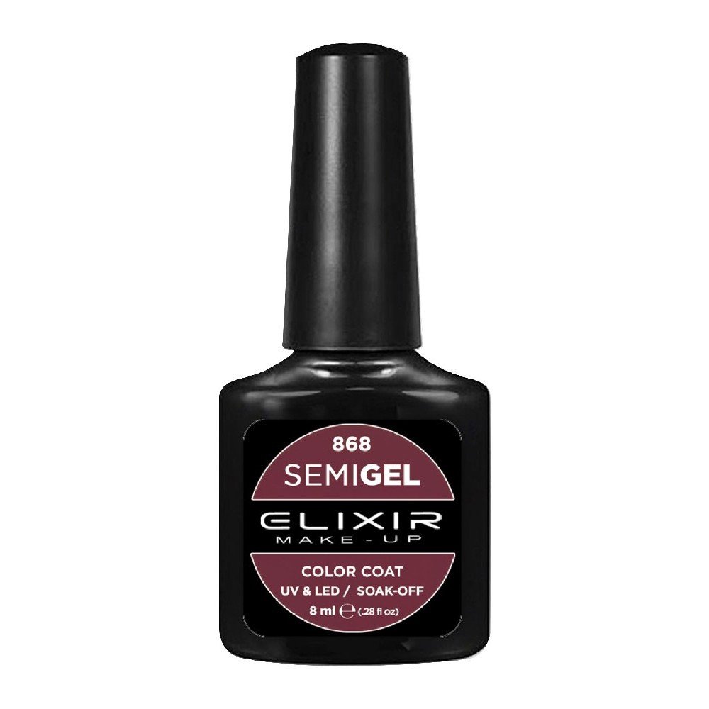 Elixir Make-up Semi Gel Ημιμόνιμο Επαγγελματικό Βερνίκι Νυχιών Νο868 Metallic Incarnadine, 8ml