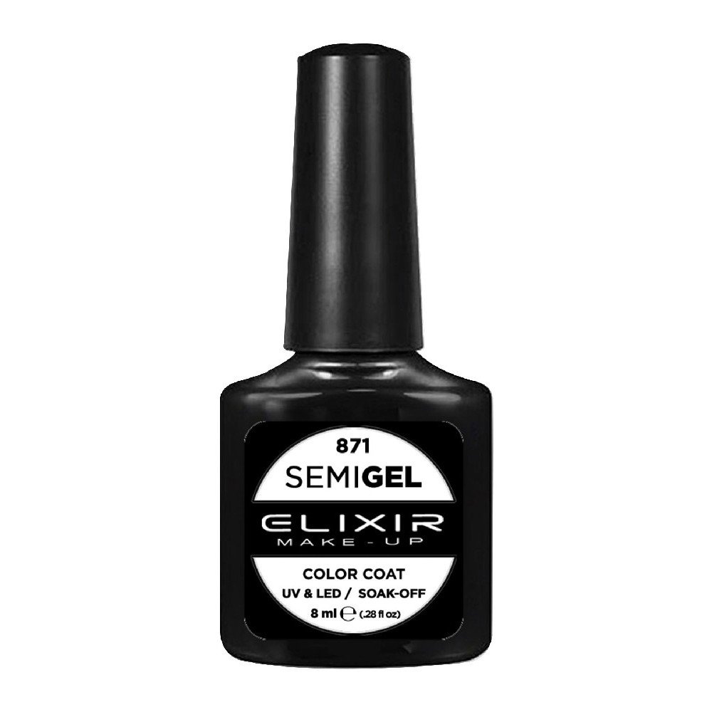 Elixir Make-up Semi Gel Ημιμόνιμο Επαγγελματικό Βερνίκι Νυχιών Νο871 Milky White, 8ml