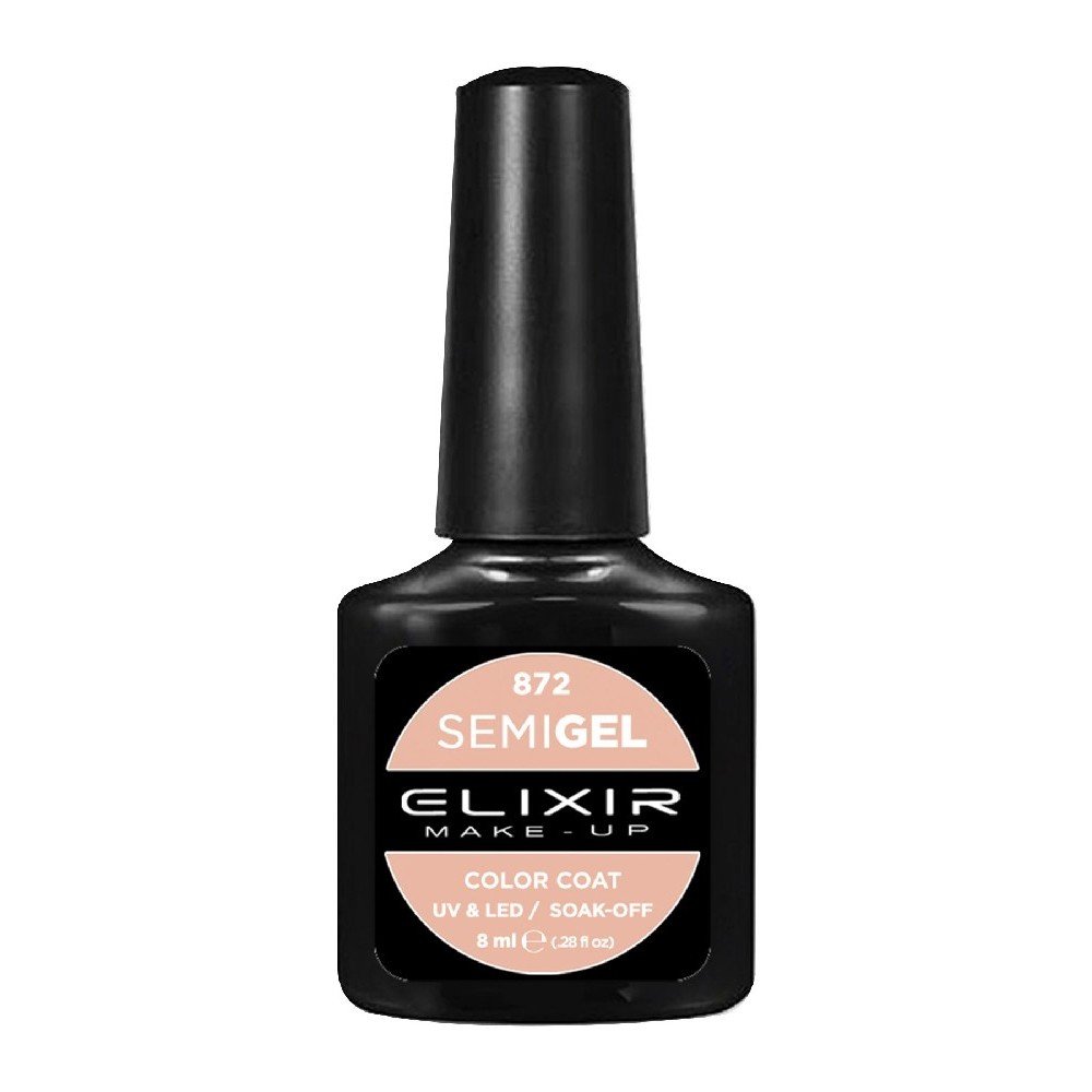 Elixir Make-up Semi Gel Ημιμόνιμο Επαγγελματικό Βερνίκι Νυχιών Νο872 Tan, 8ml