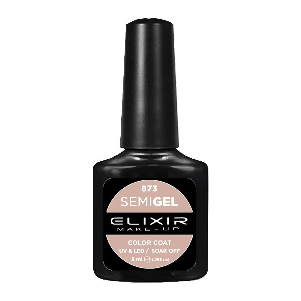 Elixir Make-up Semi Gel Ημιμόνιμο Επαγγελματικό Βερνίκι Νυχιών Νο873 Almond, 8ml