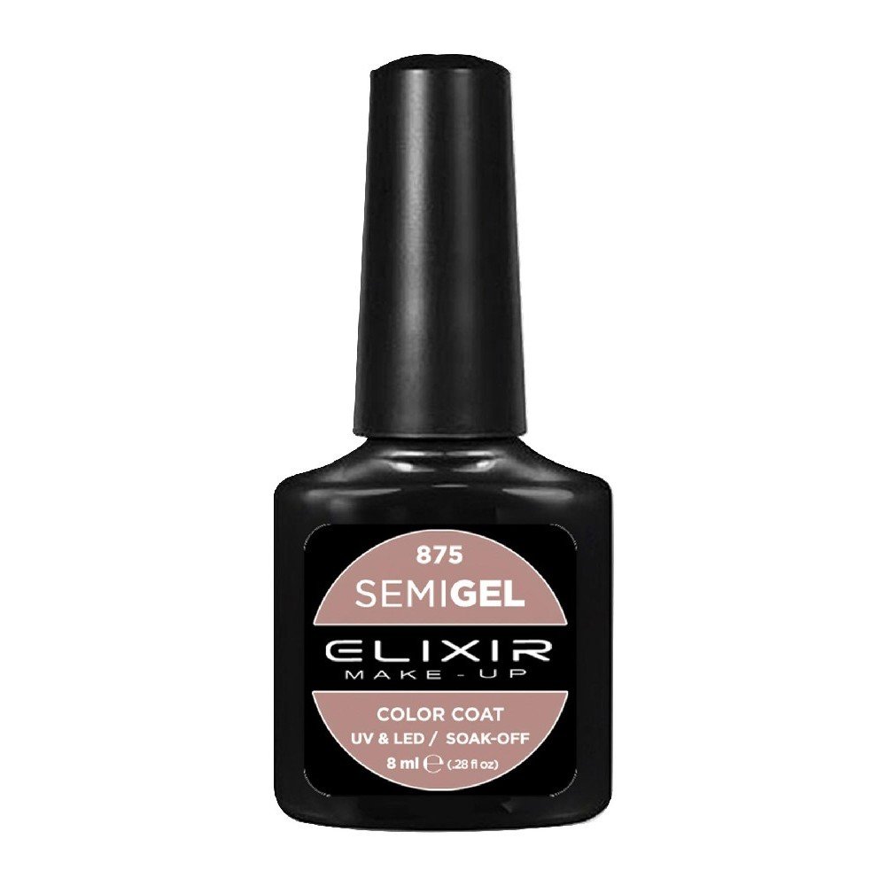 Elixir Make-up Semi Gel Ημιμόνιμο Επαγγελματικό Βερνίκι Νυχιών Νο875 Light Beaver, 8ml
