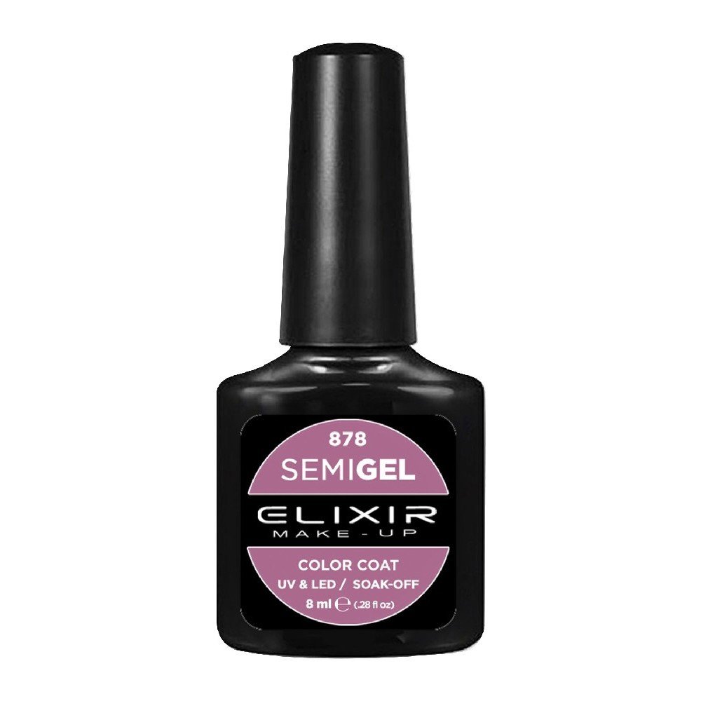 Elixir Make-up Semi Gel Ημιμόνιμο Επαγγελματικό Βερνίκι Νυχιών Νο878 Super Pink, 8ml