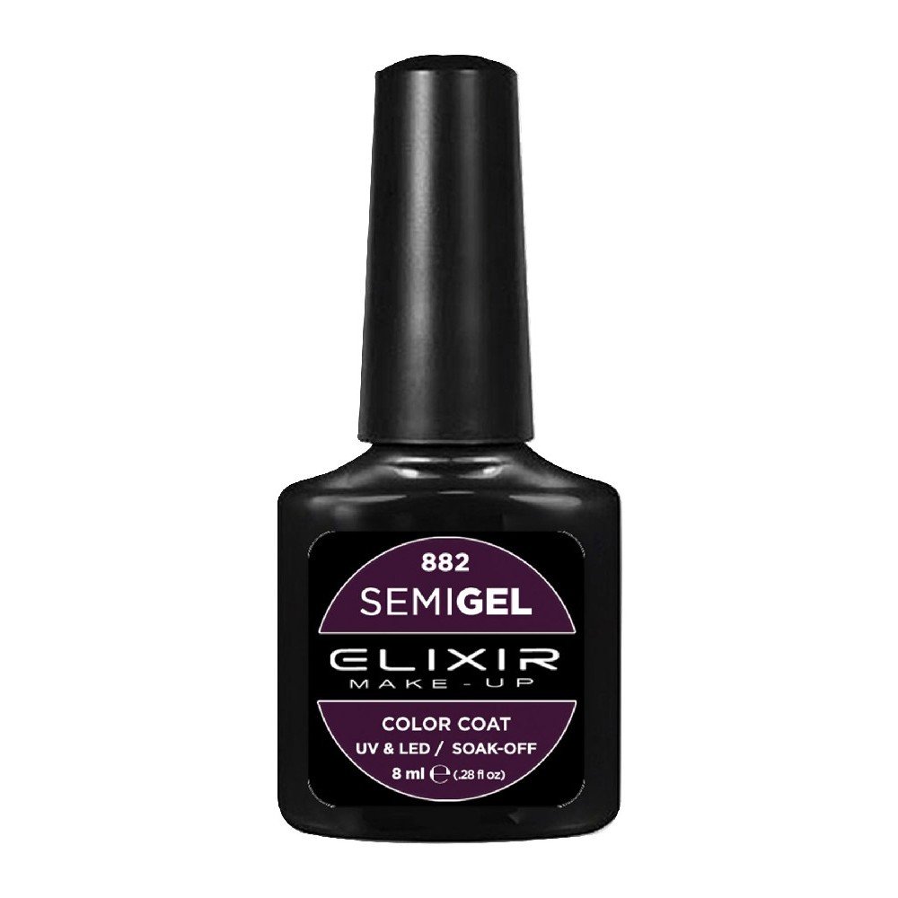 Elixir Make-up Semi Gel Ημιμόνιμο Επαγγελματικό Βερνίκι Νυχιών Νο882 Wine, 8ml