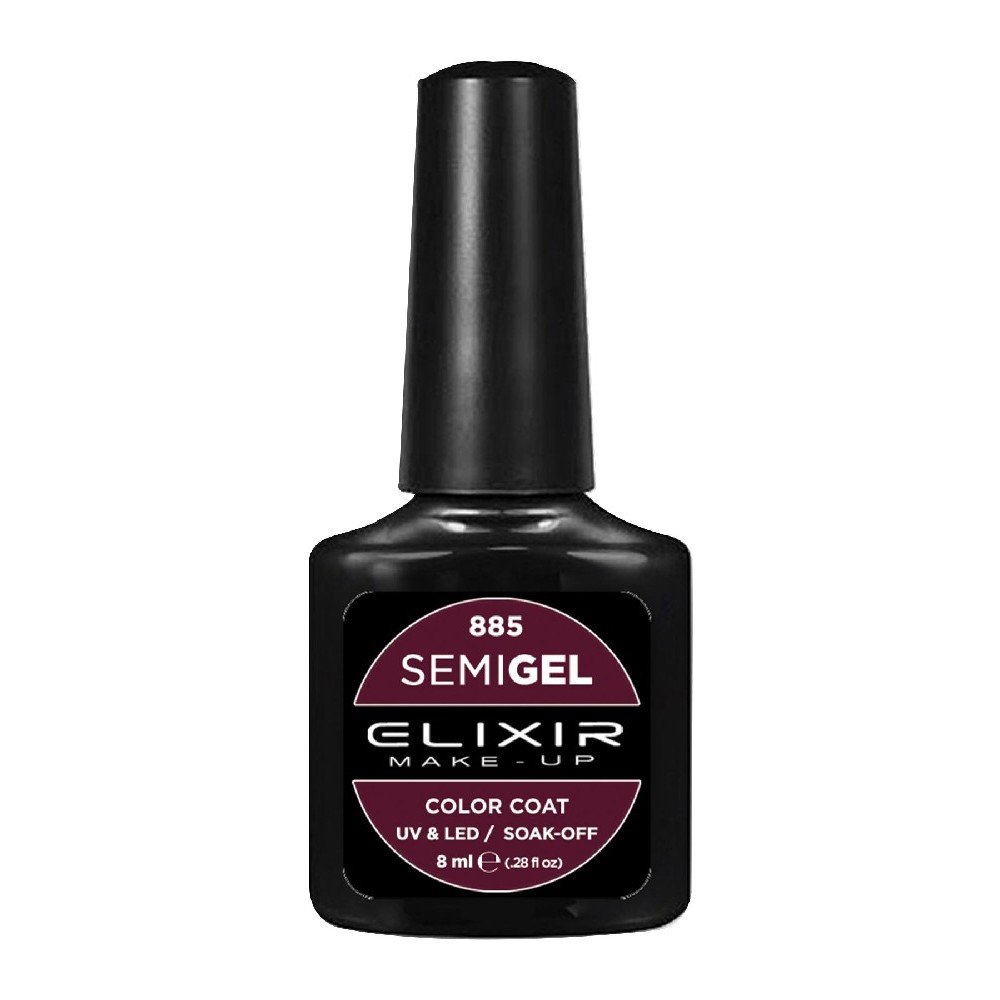 Elixir Make-up Semi Gel Ημιμόνιμο Επαγγελματικό Βερνίκι Νυχιών Νο885 Merlot, 8ml