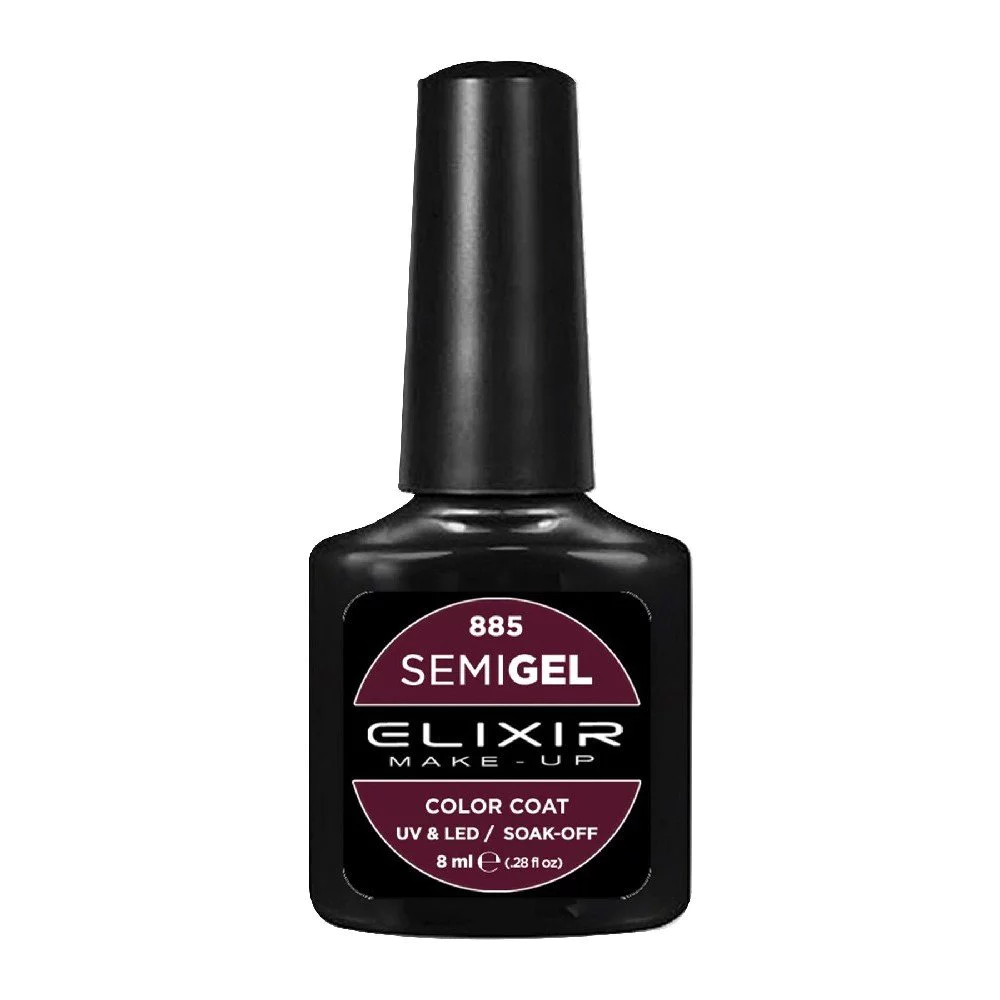Elixir Make-up Semi Gel Ημιμόνιμο Επαγγελματικό Βερνίκι Νυχιών Νο885 Merlot, 8ml Elixir Make-up Semi Gel Ημιμόνιμο Επαγγελματικό Βερνίκι Νυχιών Νο885 Merlot, 8ml