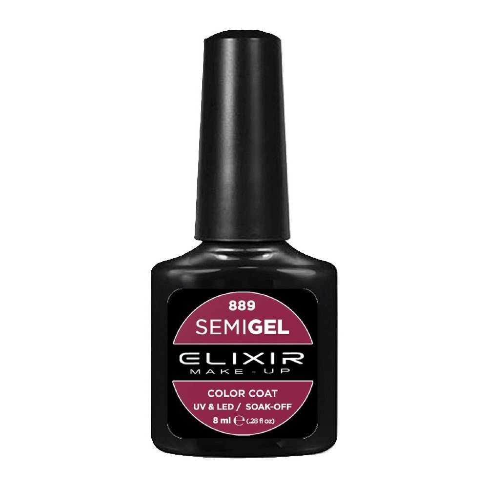 Elixir Make-up Semi Gel Ημιμόνιμο Επαγγελματικό Βερνίκι Νυχιών Νο889 Marron, 8ml