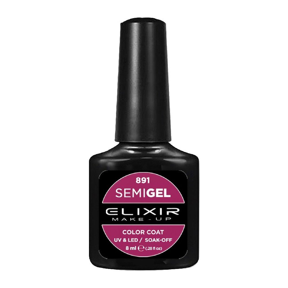 Elixir Make-up Semi Gel Ημιμόνιμο Επαγγελματικό Βερνίκι Νυχιών Νο891 Rich Maroon, 8ml