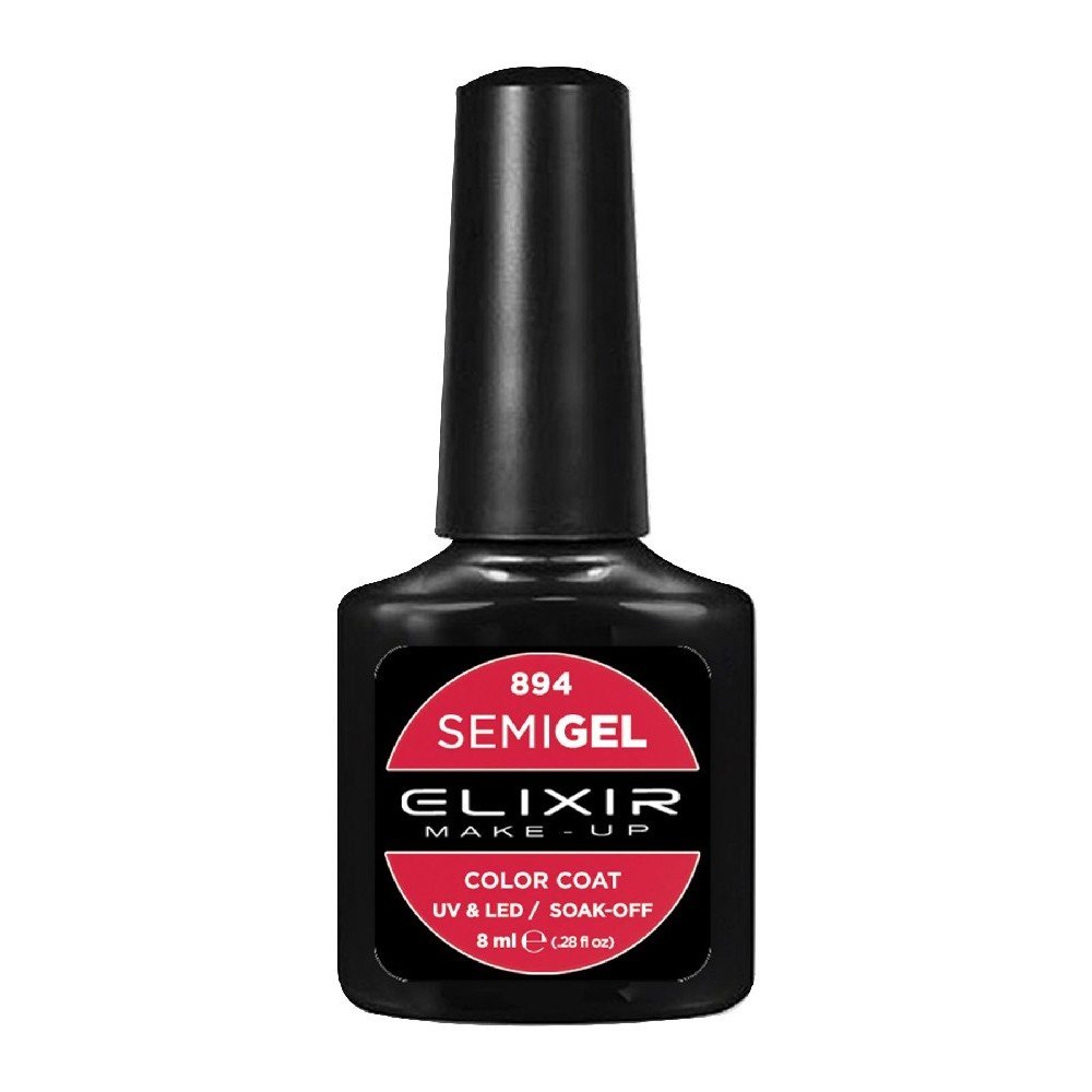 Elixir Make-up Semi Gel Ημιμόνιμο Επαγγελματικό Βερνίκι Νυχιών Νο894 Crimson, 8ml