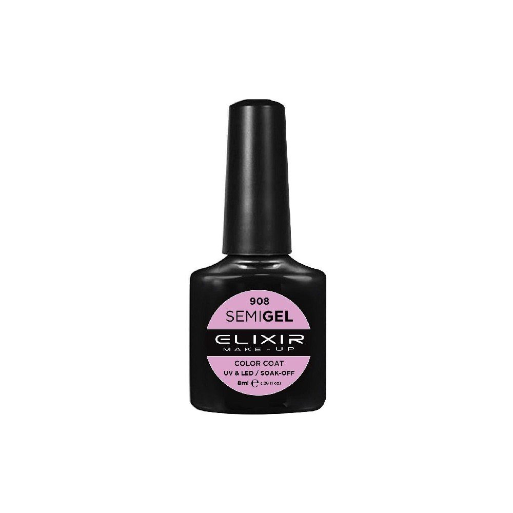 Elixir Make-up Semi Gel Ημιμόνιμο Επαγγελματικό Βερνίκι Νυχιών Νο908 Orchid, 8ml
