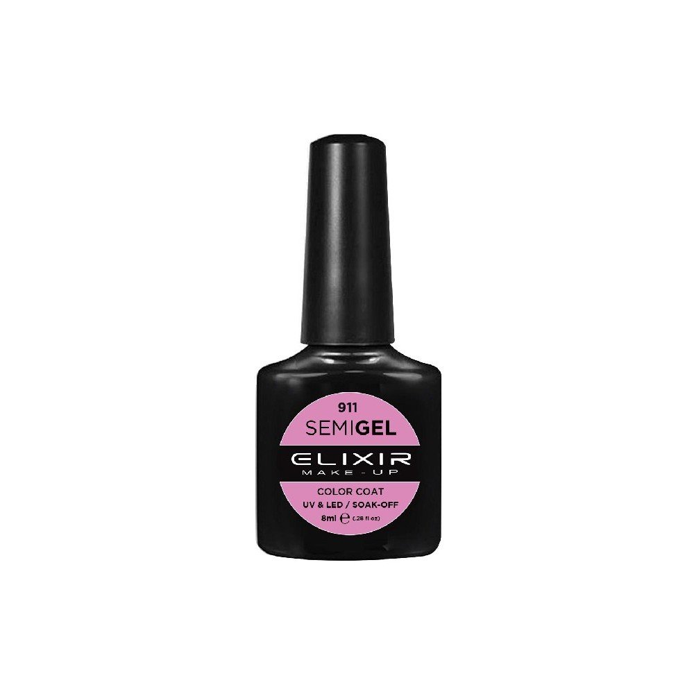 Elixir Make-up Semi Gel Ημιμόνιμο Επαγγελματικό Βερνίκι Νυχιών Νο911 Cerise, 8ml