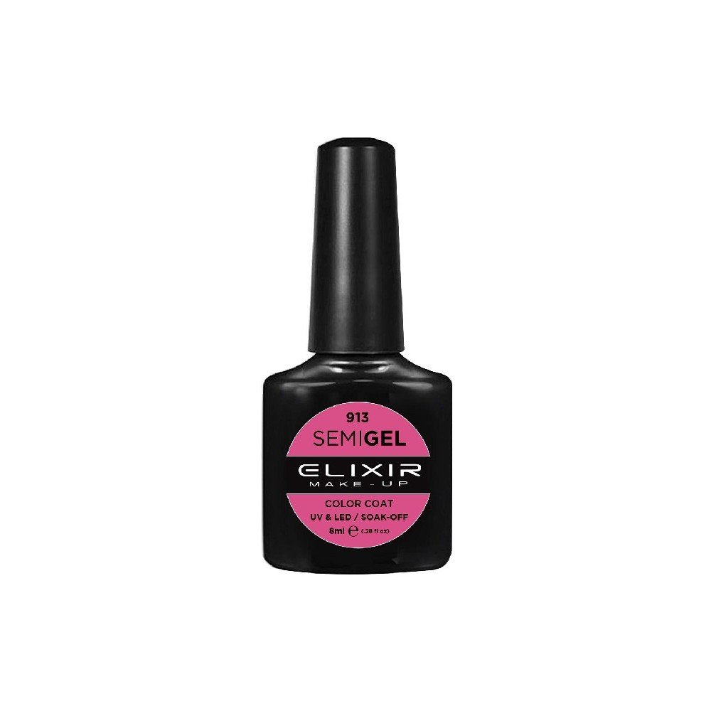 Elixir Make-up Semi Gel Ημιμόνιμο Επαγγελματικό Βερνίκι Νυχιών Νο913 Magenta, 8ml
