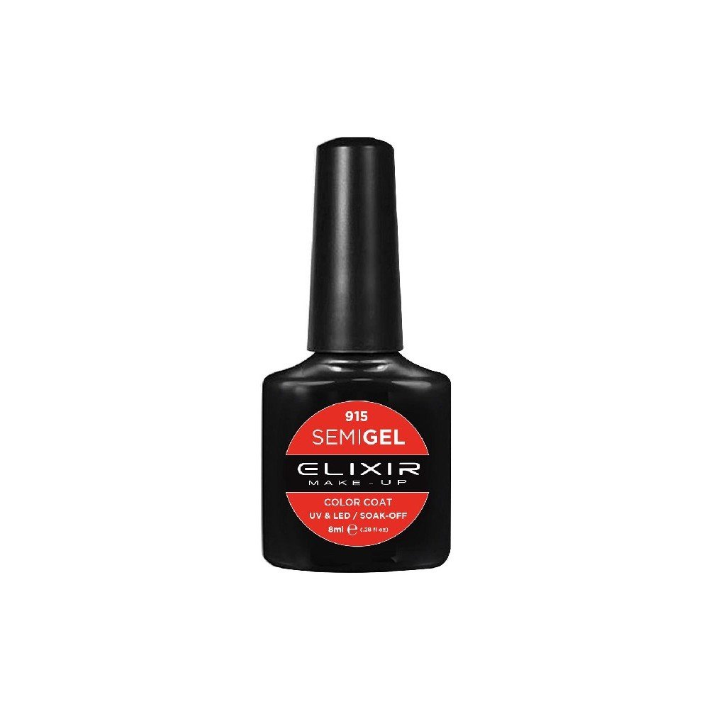 Elixir Make-up Semi Gel Ημιμόνιμο Επαγγελματικό Βερνίκι Νυχιών Νο915 Coral, 8ml