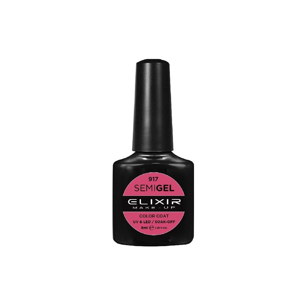 Elixir Make-up Semi Gel Ημιμόνιμο Επαγγελματικό Βερνίκι Νυχιών Νο917 Indian Red, 8ml