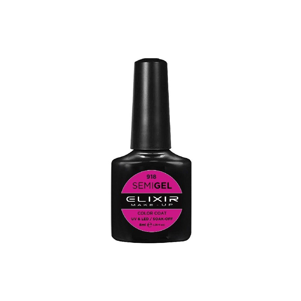 Elixir Make-up Semi Gel Ημιμόνιμο Επαγγελματικό Βερνίκι Νυχιών Νο918 Red Violet, 8ml