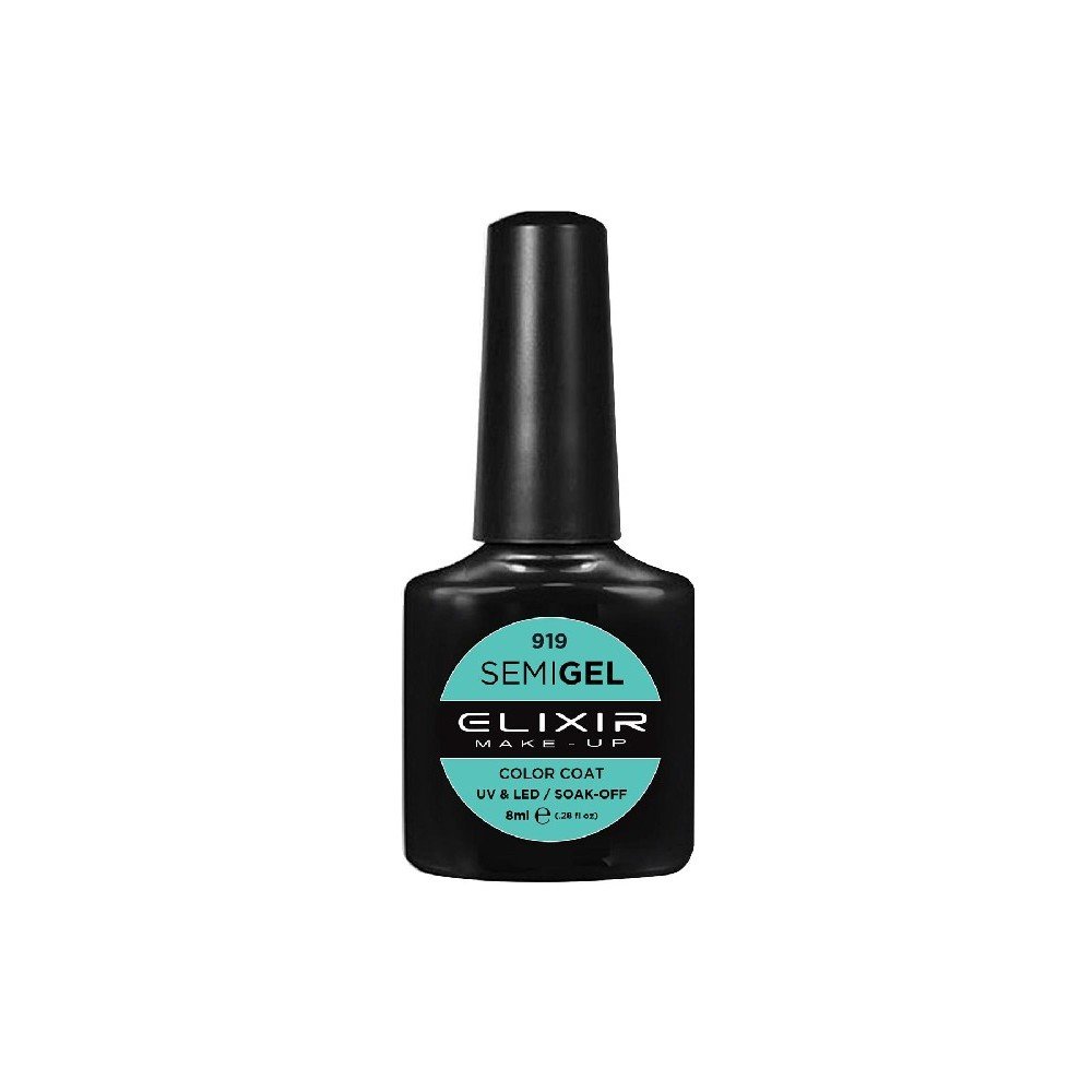 Elixir Make-up Semi Gel Ημιμόνιμο Επαγγελματικό Βερνίκι Νυχιών Νο919 Jade, 8ml