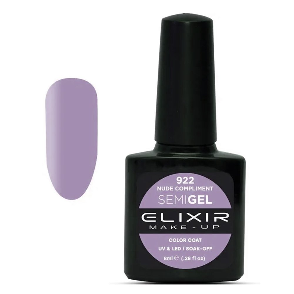 Elixir Make-up Semi Gel Ημιμόνιμο Επαγγελματικό Βερνίκι Νυχιών Νο922 Nude Compliment, 8ml