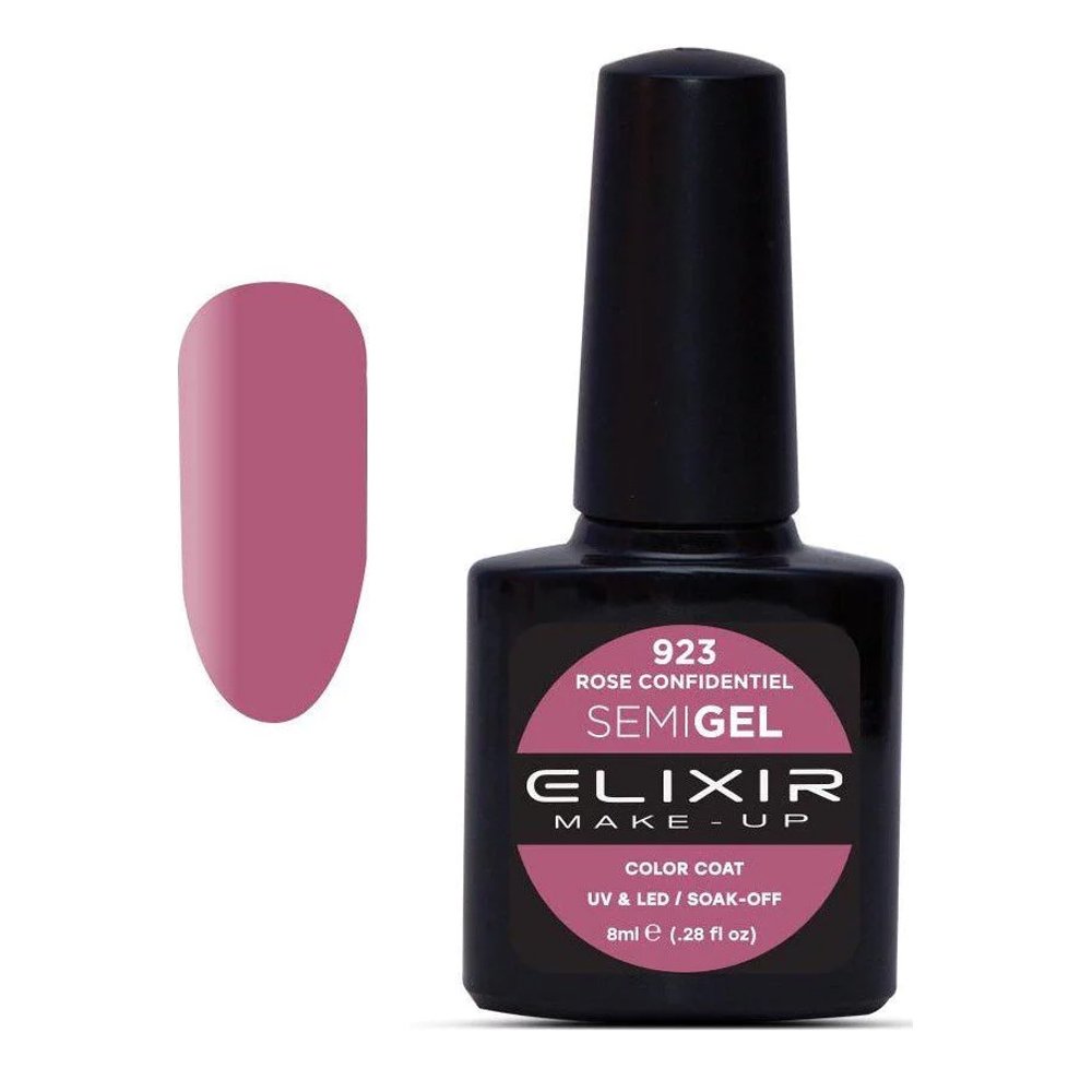 Elixir Make Up Semigel Color Coat Soak Off 923 Rose Confidentiel, 8ml