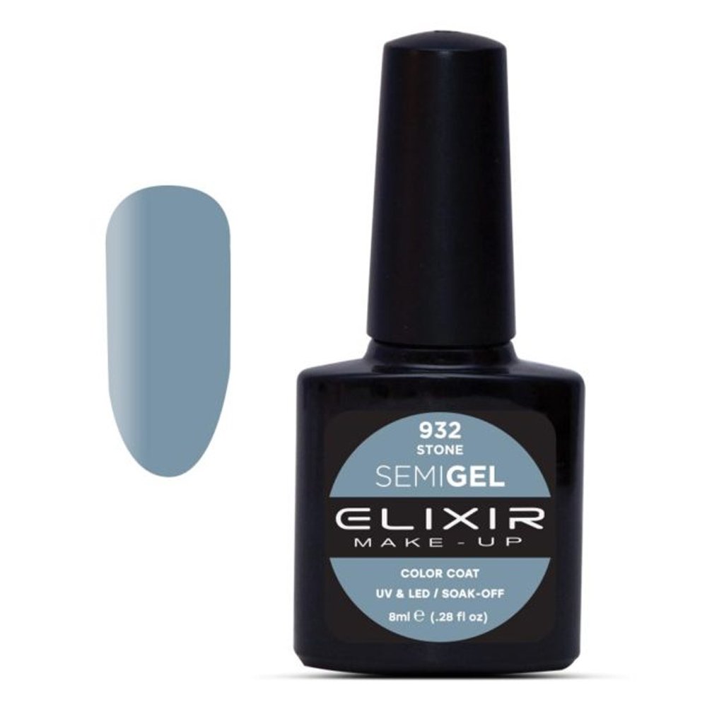 Elixir Make-up Semi Gel Ημιμόνιμο Επαγγελματικό Βερνίκι Νυχιών Νο932 Stone, 8ml