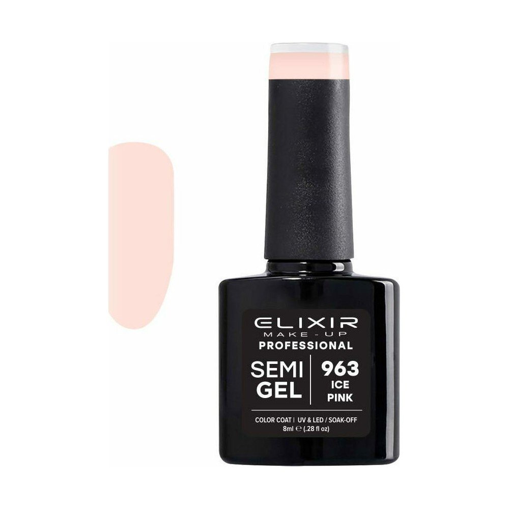 Elixir Make-up Semi Gel Ημιμόνιμο Επαγγελματικό Βερνίκι Νυχιών Νο963 Ice Pink, 8ml