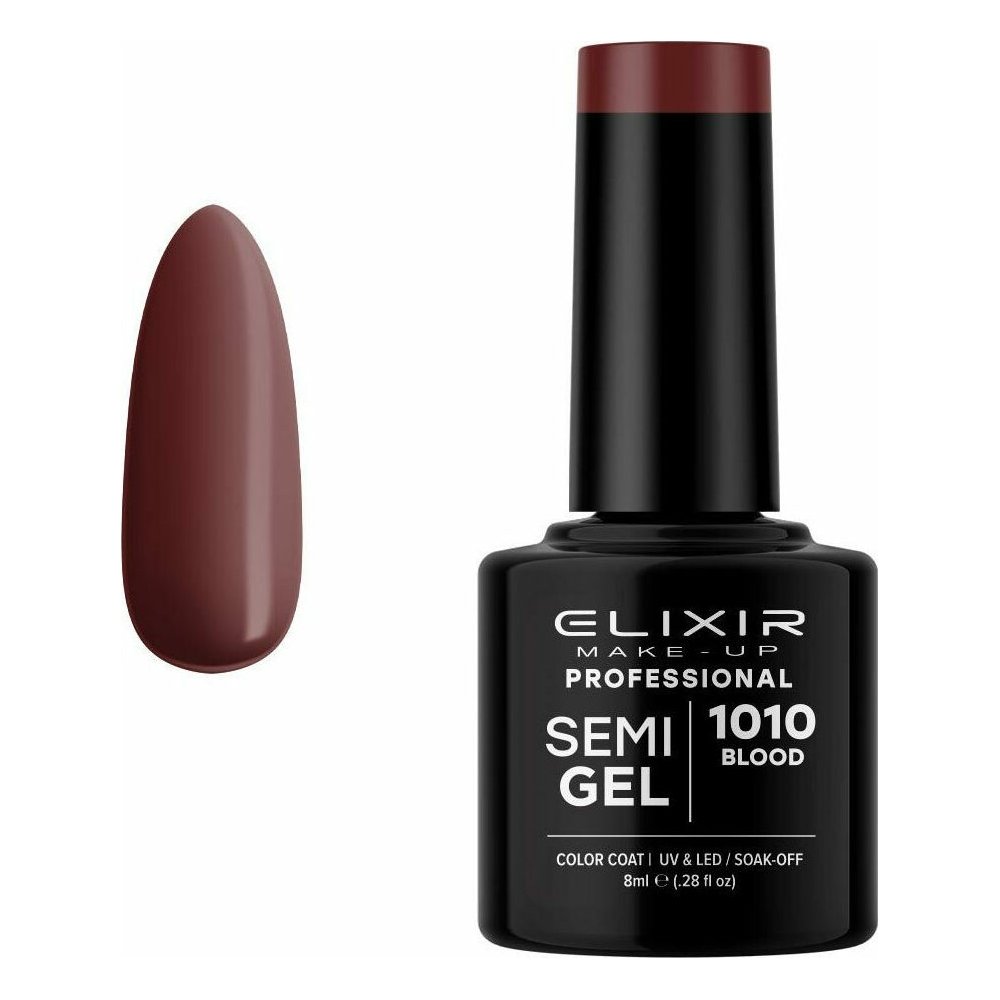 Elixir Make-up Semi Gel Ημιμόνιμο Επαγγελματικό Βερνίκι Νυχιών Νο1010 Blood, 8ml