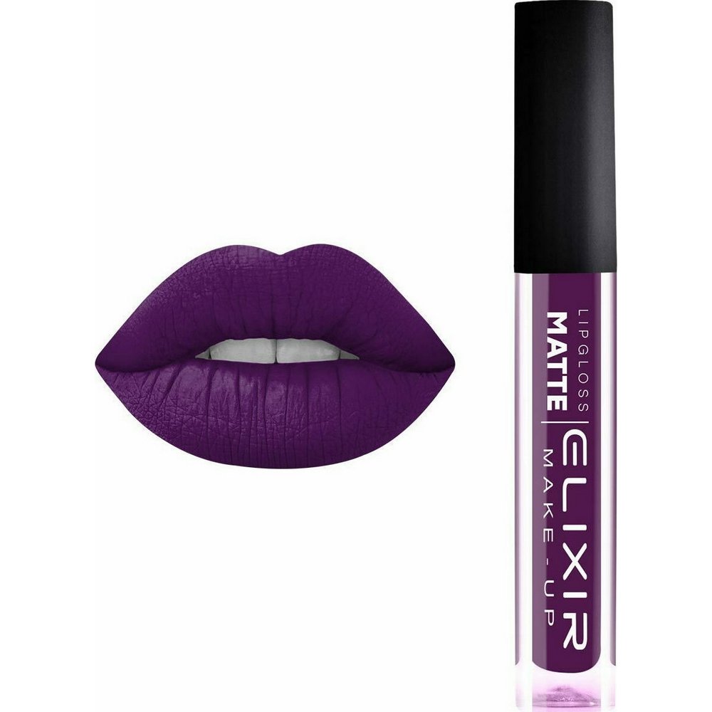 Elixir Make-up Liquid Lip Matte Κρεμώδες Ματ Κραγιόν, 411 Very Dark Purple