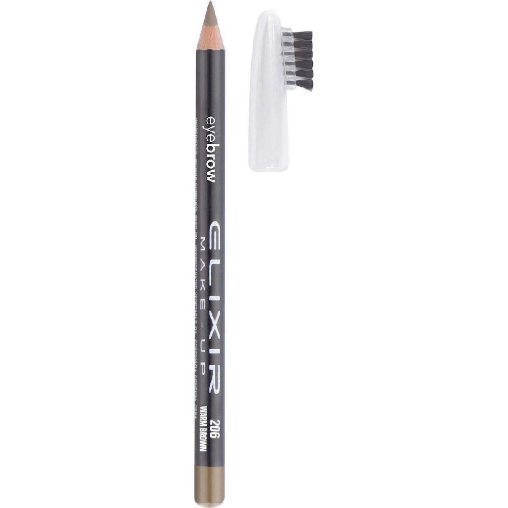 Elixir Make-Up Eyebrow Pencil Μολύβι Φρυδιών Νο206 Warm Brown, 1.2gr