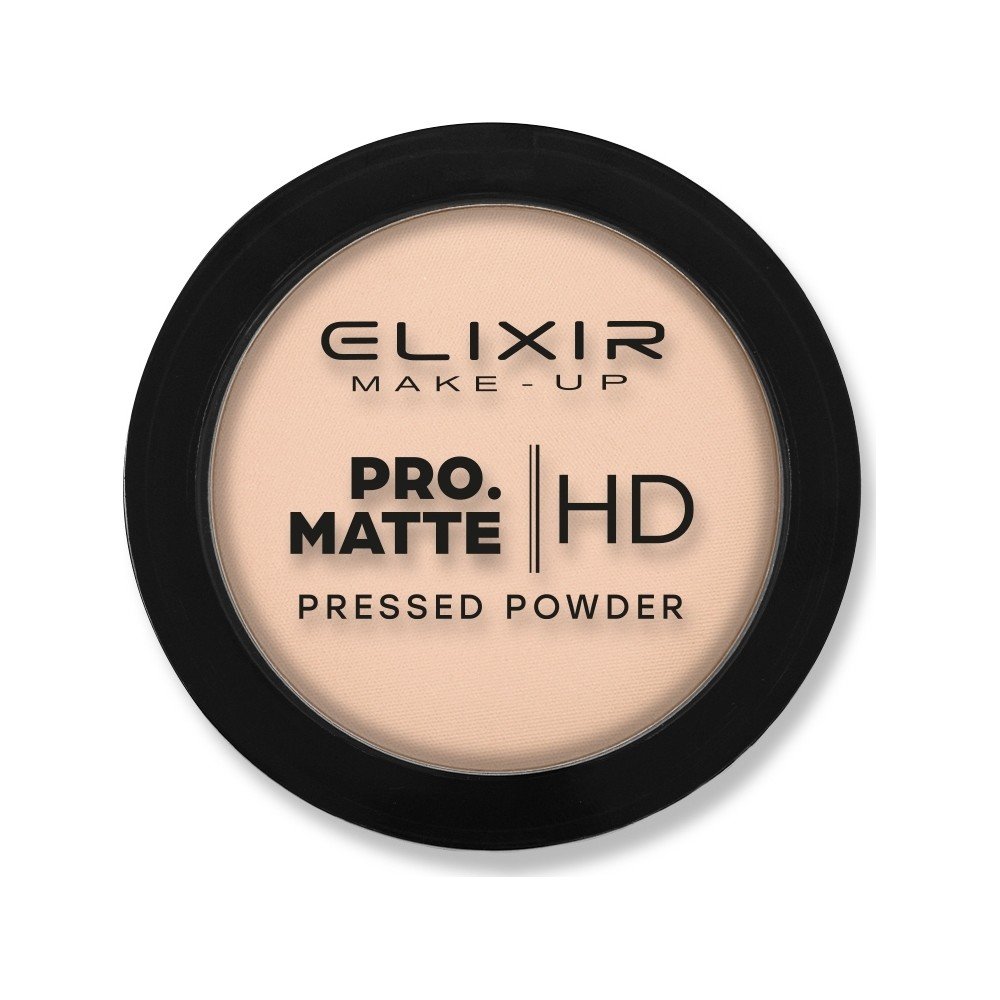 Elixir Make-Up Pro. Matte Pressed Powder HD Πούδρα για Ματ Αποτέλεσμα, No204 Latte Coffee