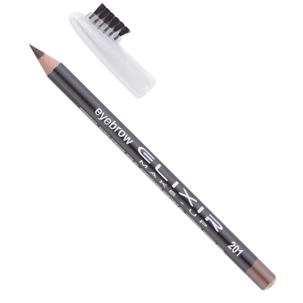 Elixir Make-Up Silky Pencil Αδιάβροχο Μολύβι Φρυδιών, 201 Sepia