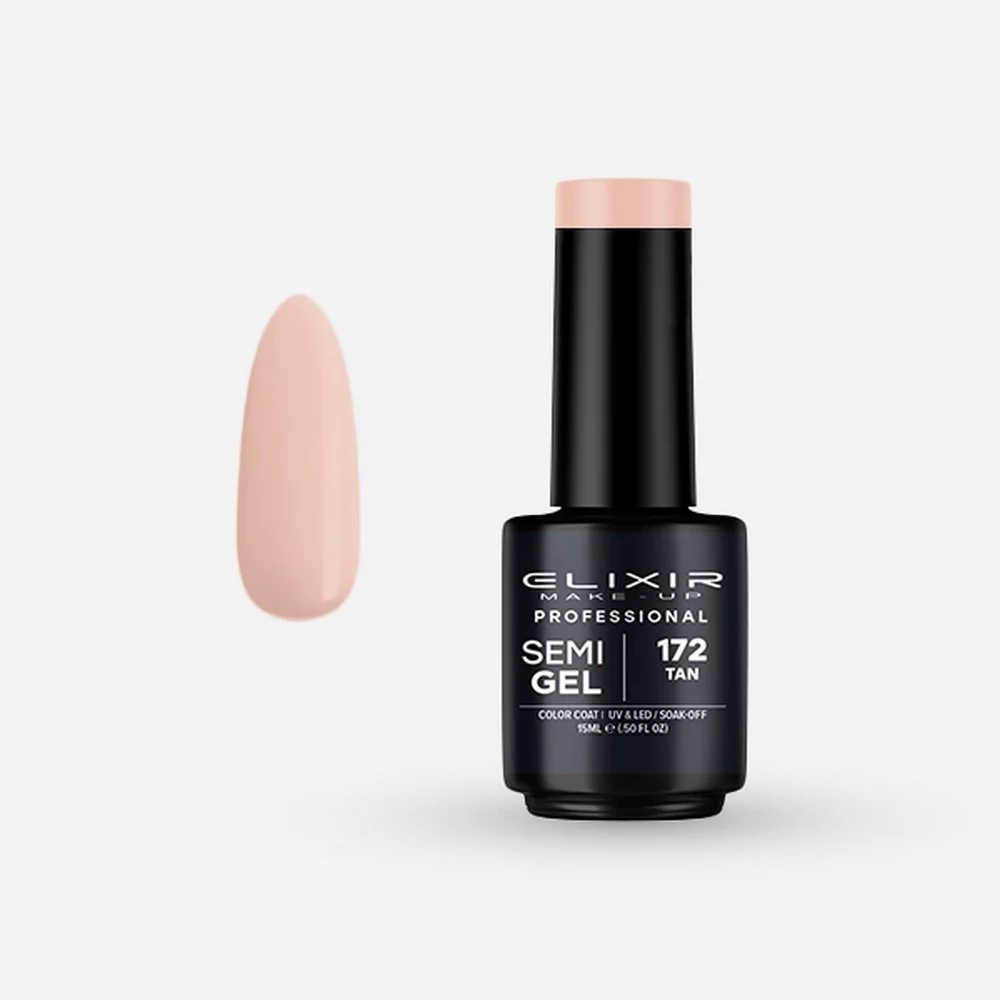 Elixir Make-up Semi Gel Ημιμόνιμο Επαγγελματικό Βερνίκι Νυχιών Νο172 Tan, 15ml