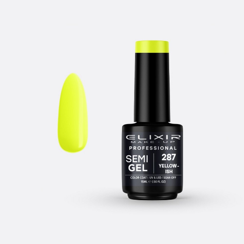 Elixir Make-up Semi Gel Ημιμόνιμο Επαγγελματικό Βερνίκι Νυχιών Νο287 Yellow-ish, 15ml