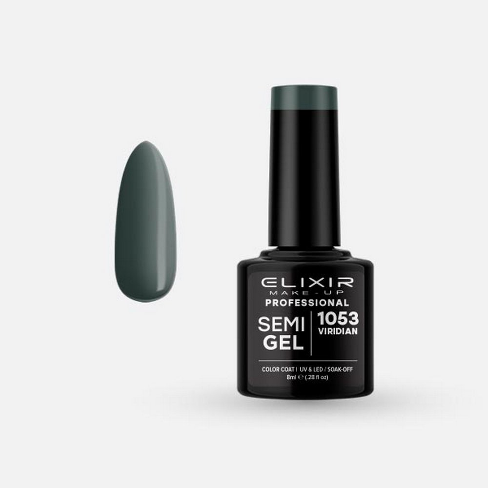 Elixir Make-up Semi Gel Ημιμόνιμο Επαγγελματικό Βερνίκι Νυχιών Νο1053 Viridian, 8ml