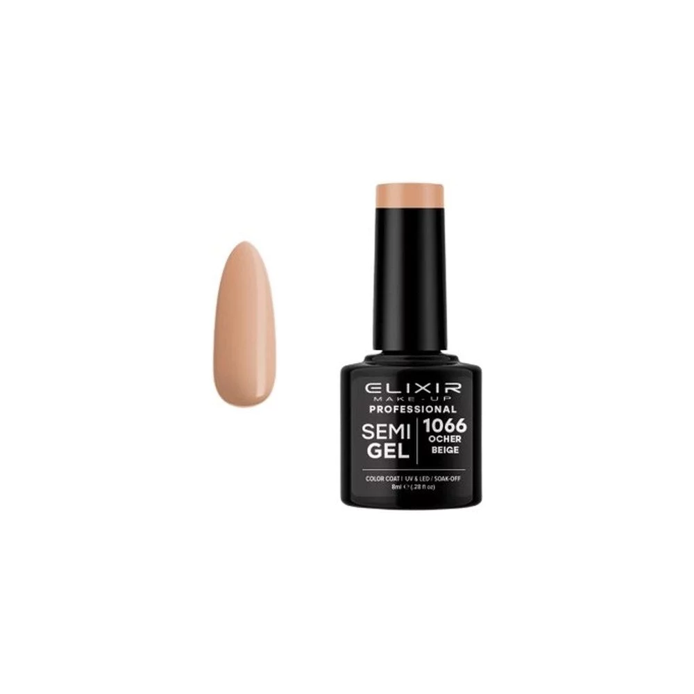 Elixir Make-up Semi Gel Ημιμόνιμο Επαγγελματικό Βερνίκι Νυχιών Νο1066 Ocher Beige, 8ml
