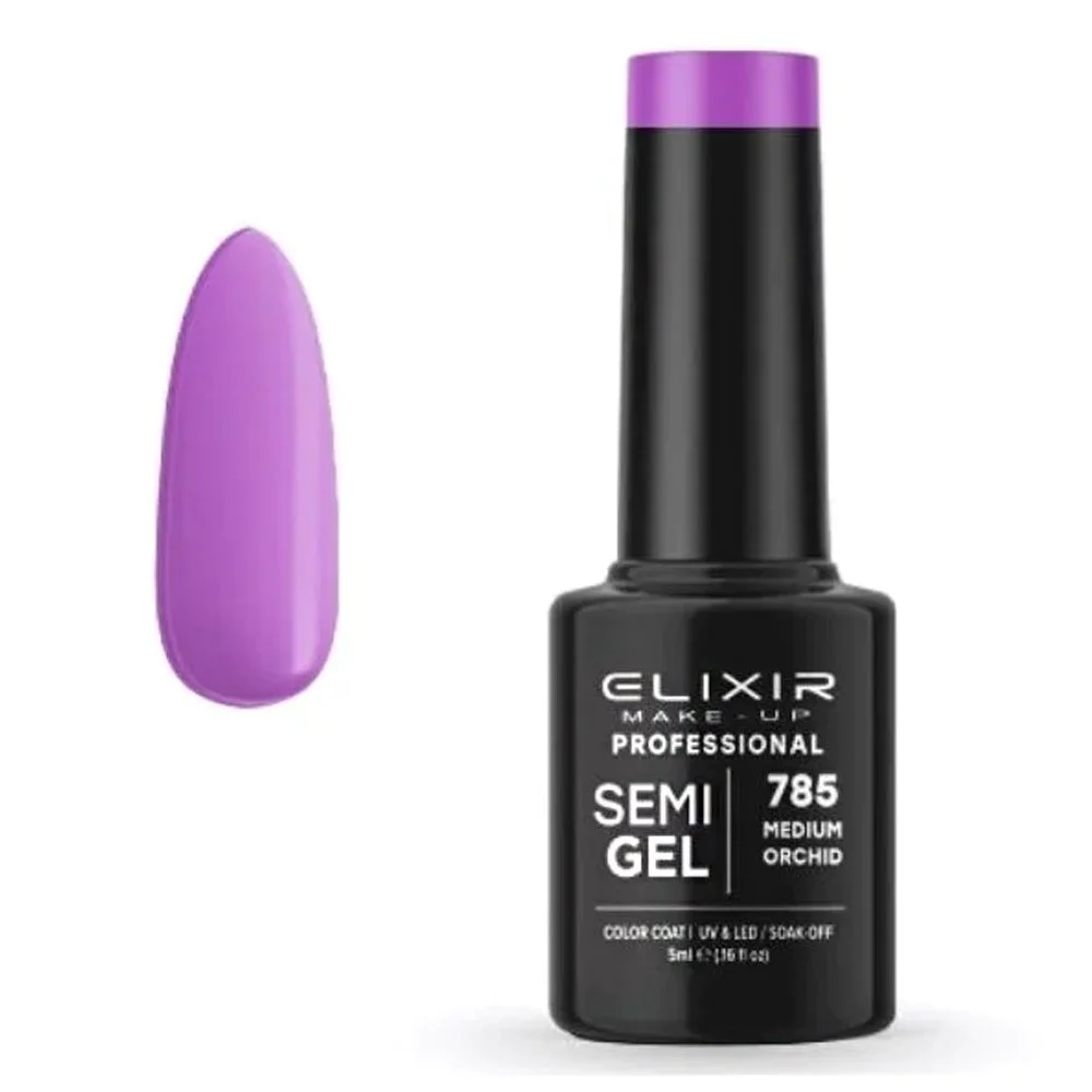 Elixir Ημιμόνιμο Βερνίκι Νυχιών Semi Gel Medium Orchid 785, 5ml Elixir Ημιμόνιμο Βερνίκι Νυχιών Semi Gel Medium Orchid 785, 5ml