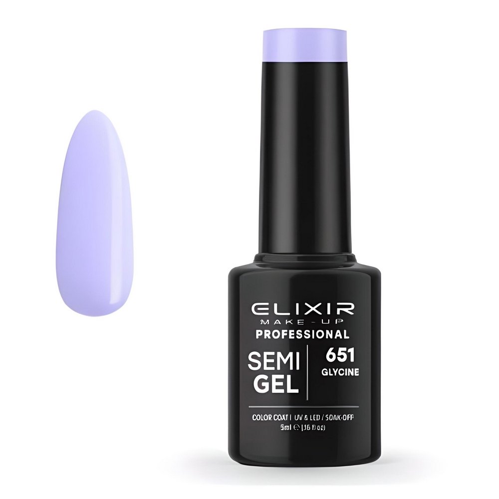 Elixir Make-up Semi Gel Ημιμόνιμο Επαγγελματικό Βερνίκι Νυχιών Νο651 Glycine, 5ml