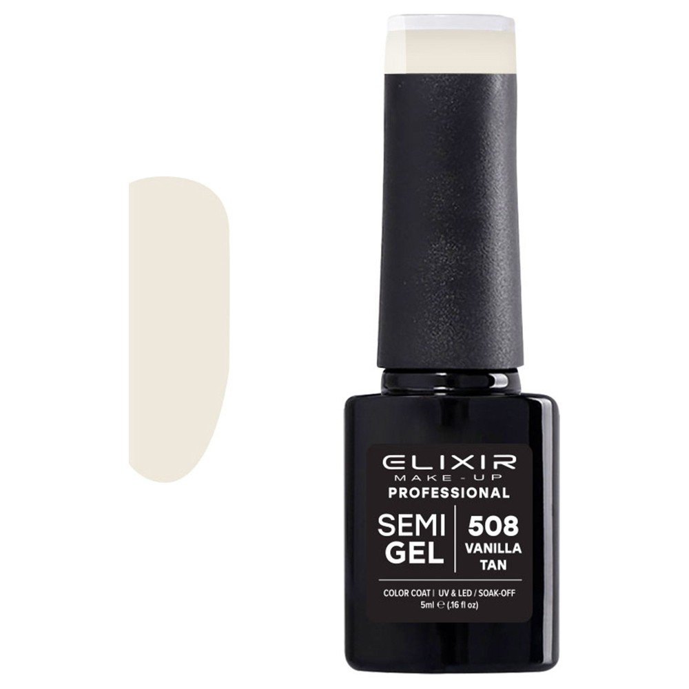 Elixir Make-up Semi Gel Ημιμόνιμο Επαγγελματικό Βερνίκι Νυχιών Νο508 Vanilla Tan, 8ml