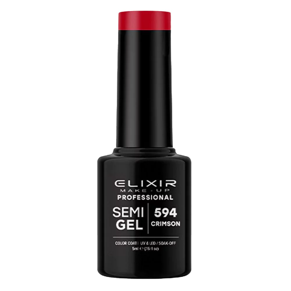 Elixir Semi Gel Ημιμόνιμο Βερνίκι Νυχιών No594 Crimson, 5ml Elixir Semi Gel Ημιμόνιμο Βερνίκι Νυχιών No594 Crimson, 5ml