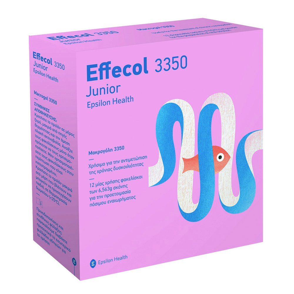 Epsilon Health Effecol Junior 3350 για την Αντιμετώπιση της Δυσκοιλιότητας σε Παιδιά, 12 φακελίσκοι