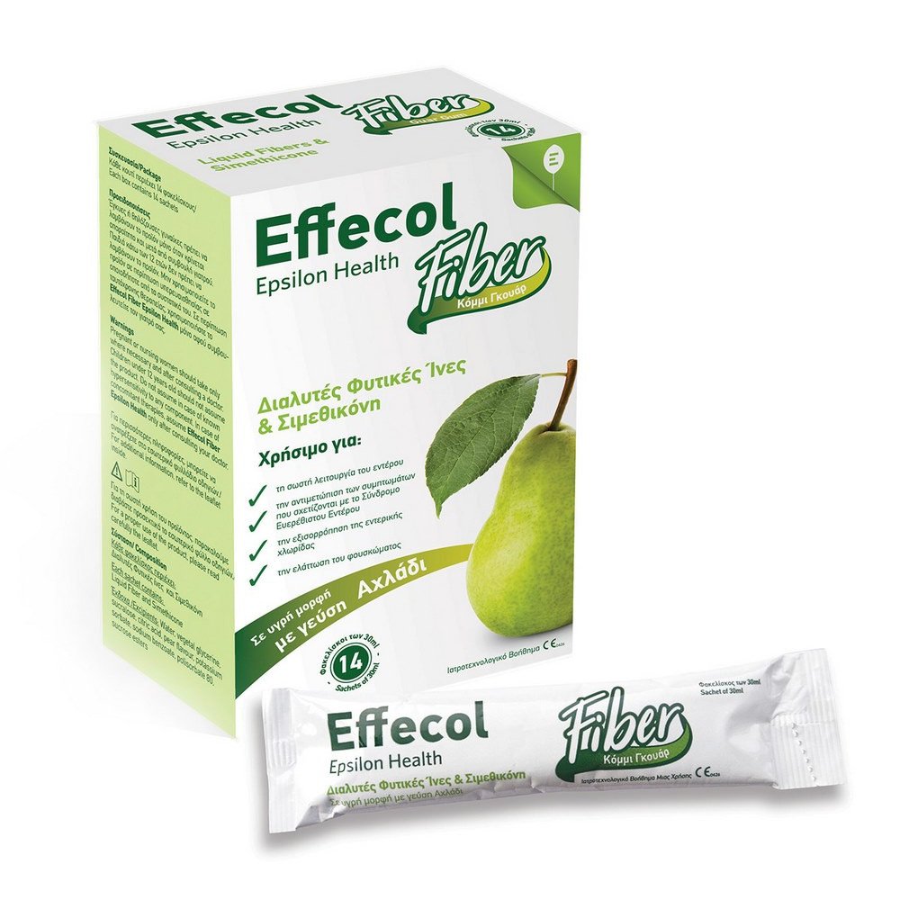 Epsilon Health Effecol Fiber Διαλυτές Φυτικές Ίνες & Σιμεθικόνη, 14 φακελίσκοι 
