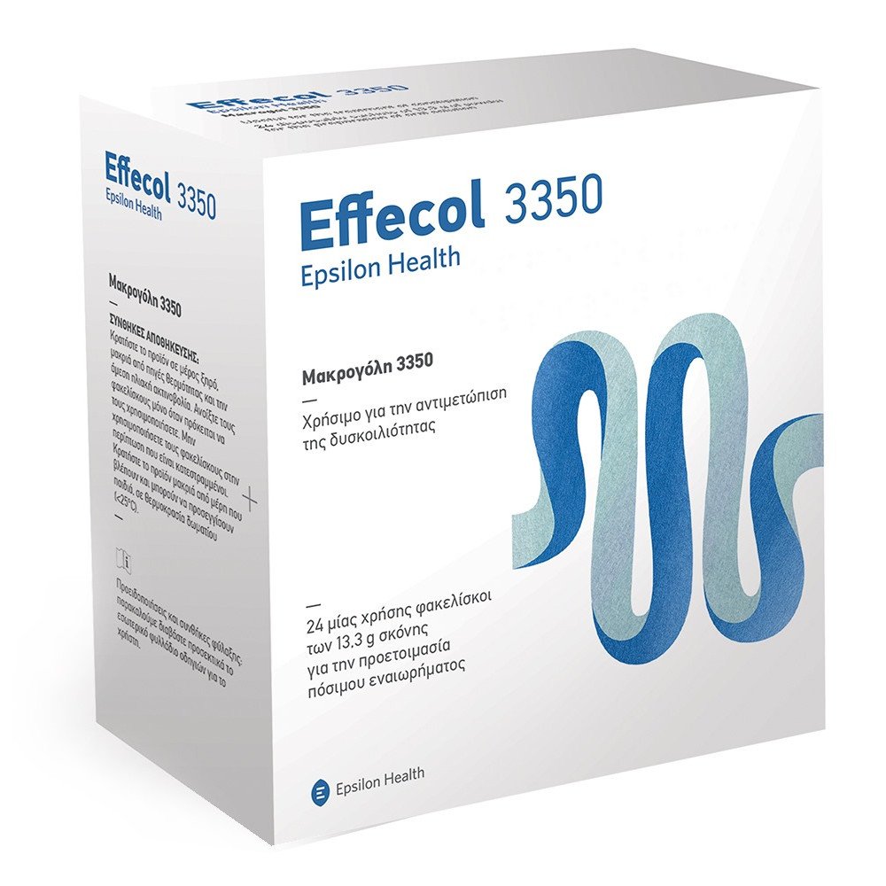 Epsilon Health Effecol 3350 Μακρογόλη για την Αντιμετώπιση της Δυσκοιλιότητας, 24 φακελίσκοι