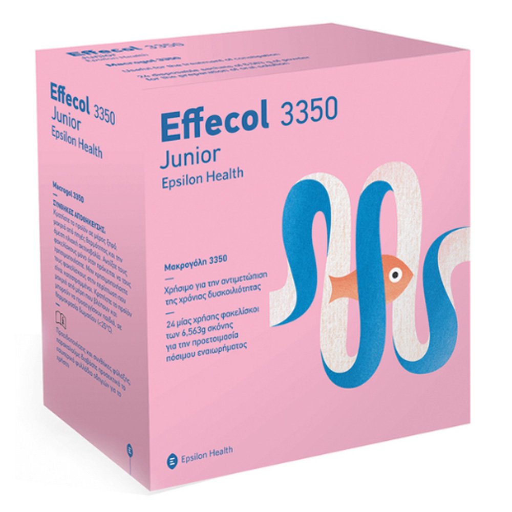 Epsilon Health Effecol Junior 3350 για την Αντιμετώπιση της Δυσκοιλιότητας σε Παιδιά, 24 φακελίσκοι
