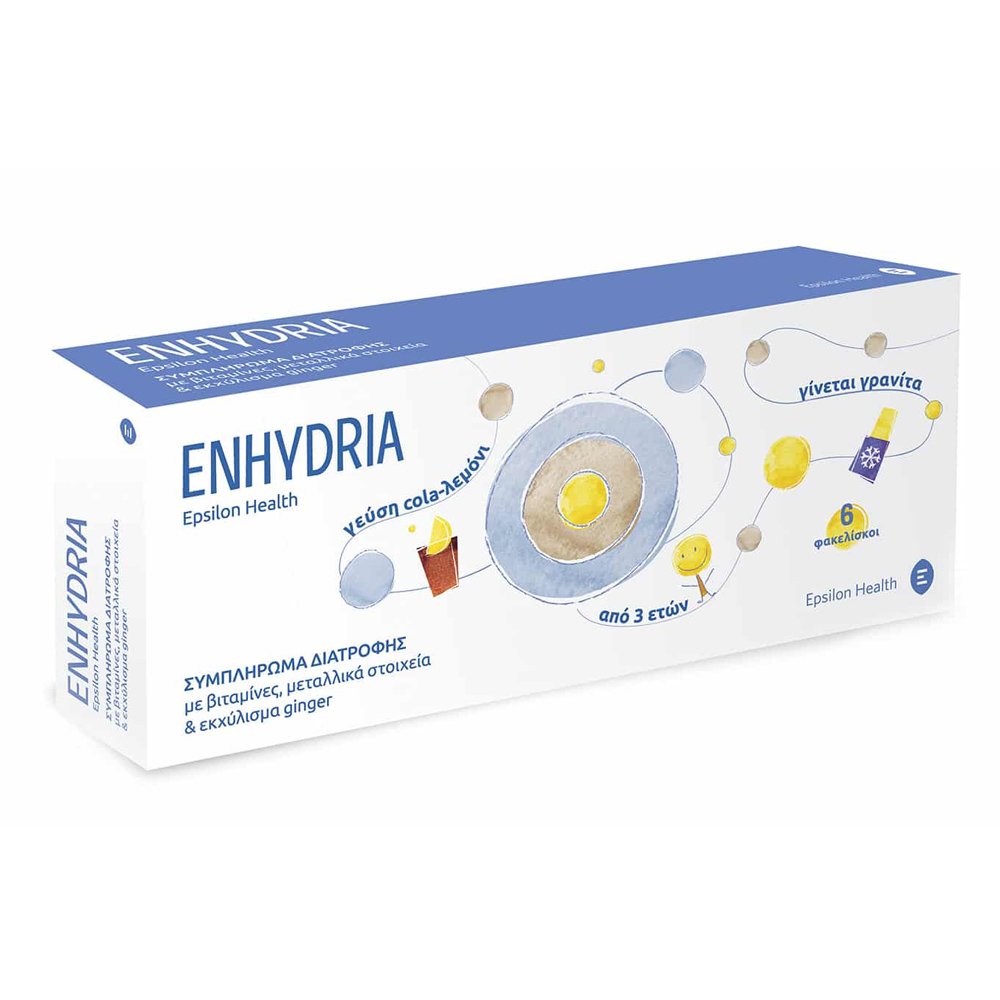 Epsilon Health Enhydria Αναπλήρωση Ηλεκτρολυτών Κατά της Ναυτίας & του Εμετού, 6 Φακελίσκοι