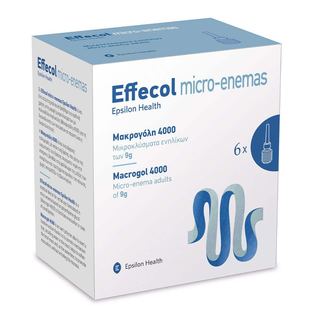 Epsilon Health Micro-Enemas Macrogol  4000 Μικροκλύσματα, 6 x 9gr