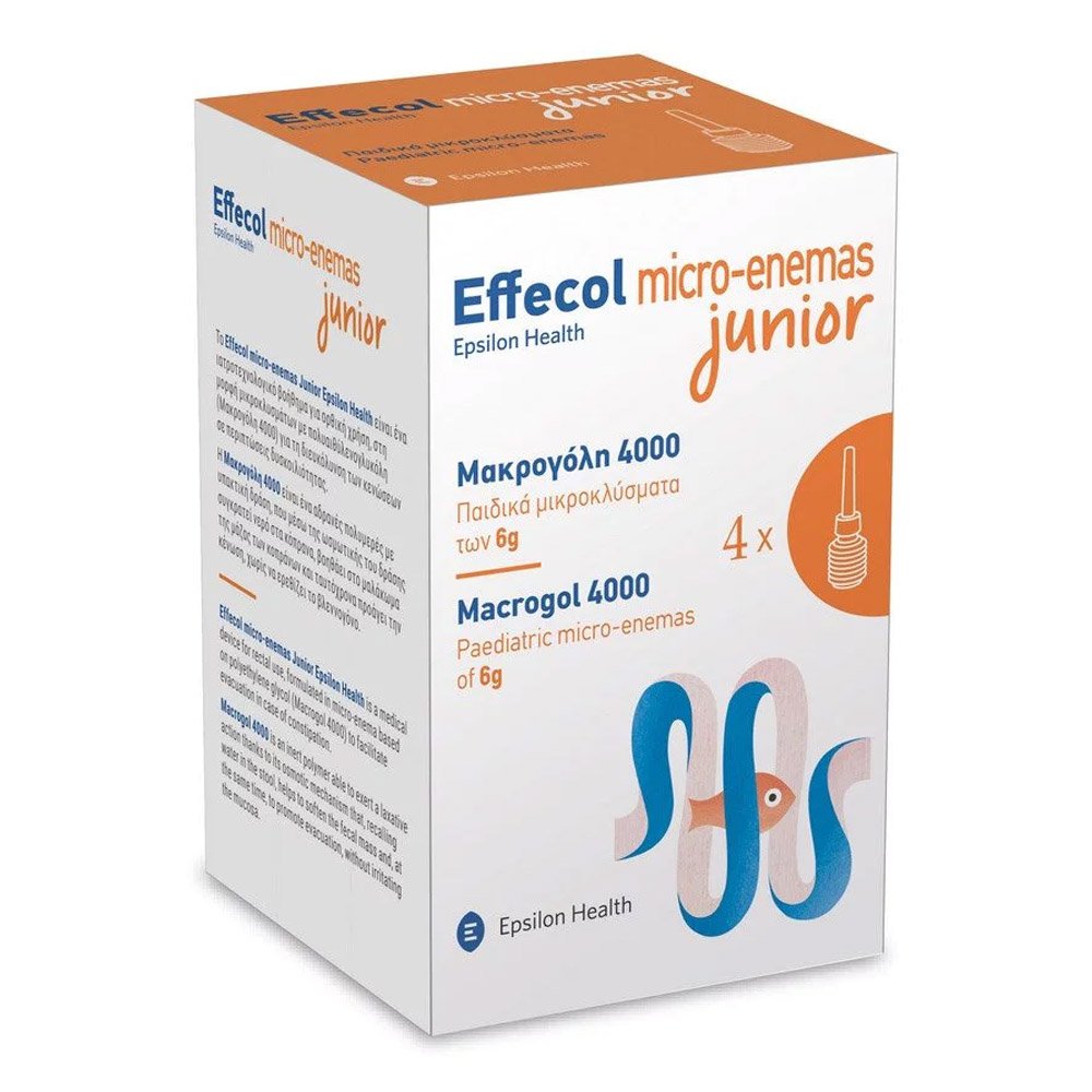 Epsilon Health Effecol Micro Enemas Junior Macrogol 4000 Μικροκλύσματα για Παιδιά, 24gr
