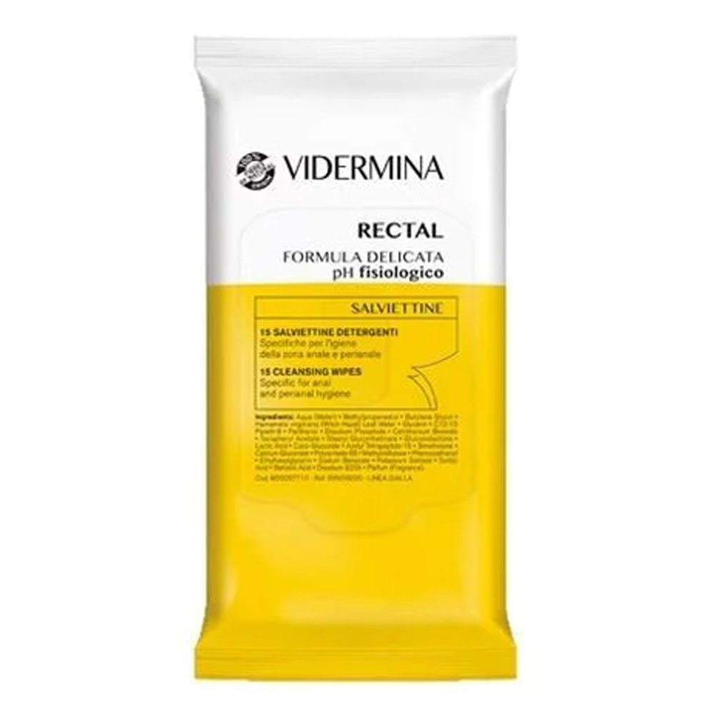 Epsilon Health Vidermina Rectal Cleansing Wipes Μαντηλάκια Καθαρισμού Περιπρωκτικής Περιοχής και Αιμορροϊδων,15τμχ