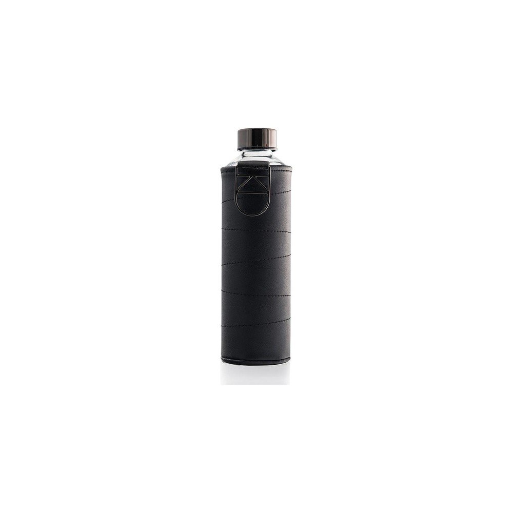 Equa Mismatch Γυάλινο Μπουκάλι Νερού με Θήκη από Δερματίνη - 750ml - Graphite