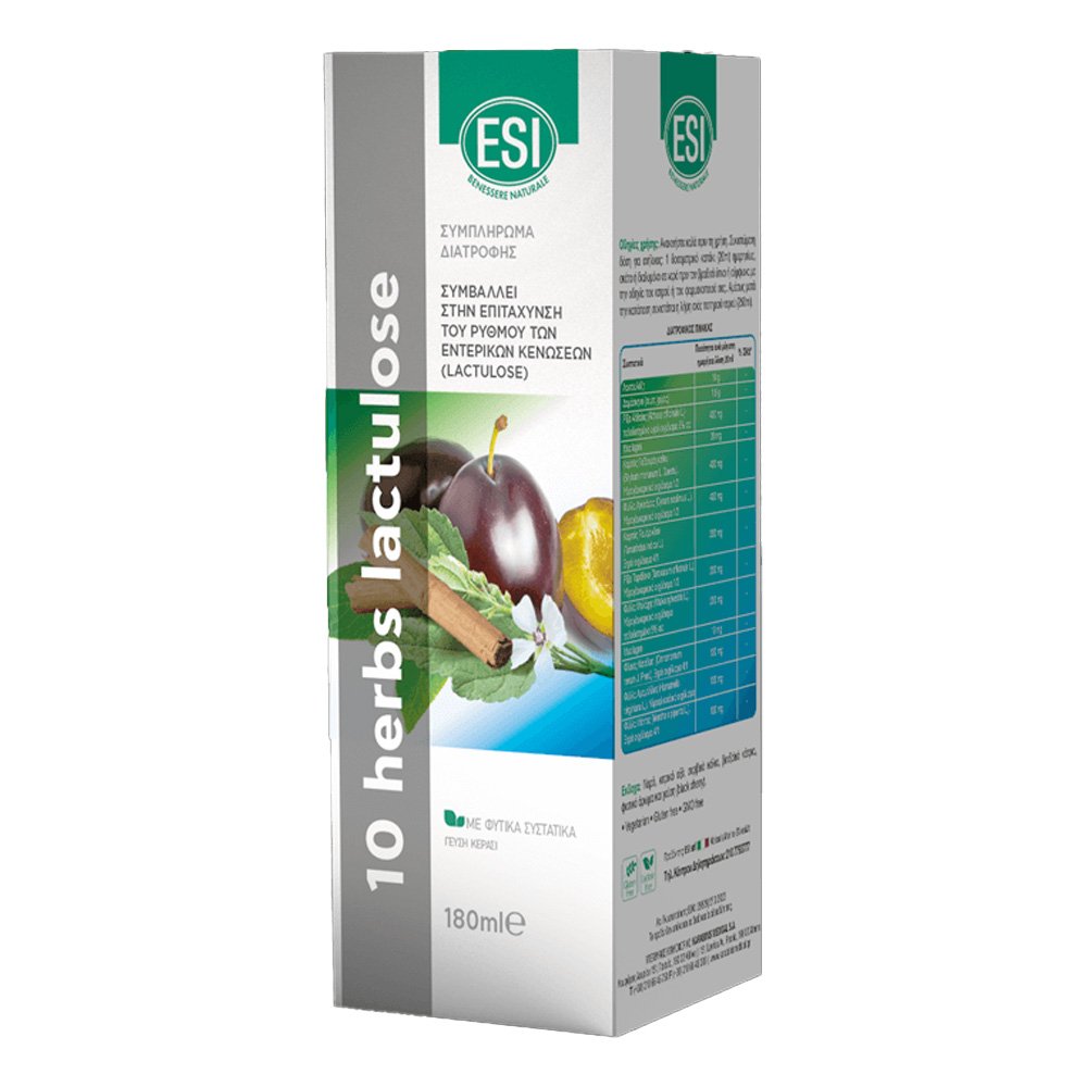 ESI 10 Herbs Lactulose για την Εντερική Διέλευση,180ml